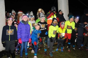 Children participating in the Haldon Night trail race